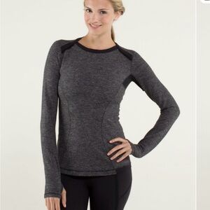 Lululemon Heather Based Runner Gray Long Sleeve Top